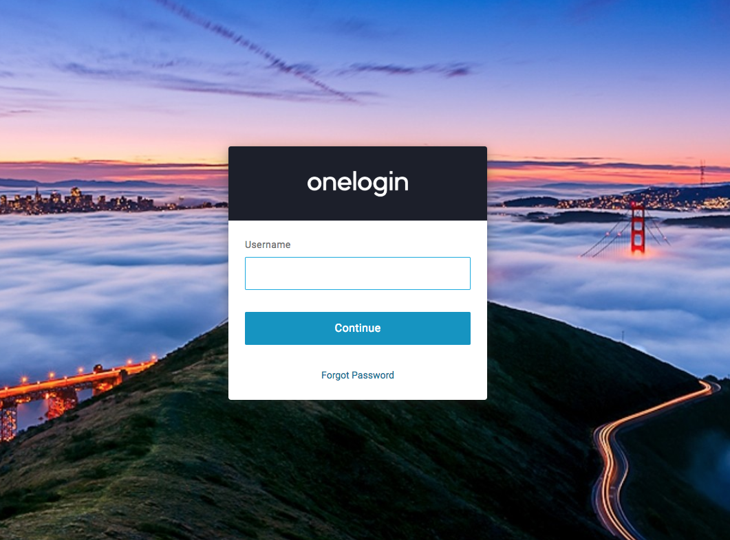 OneLogin page