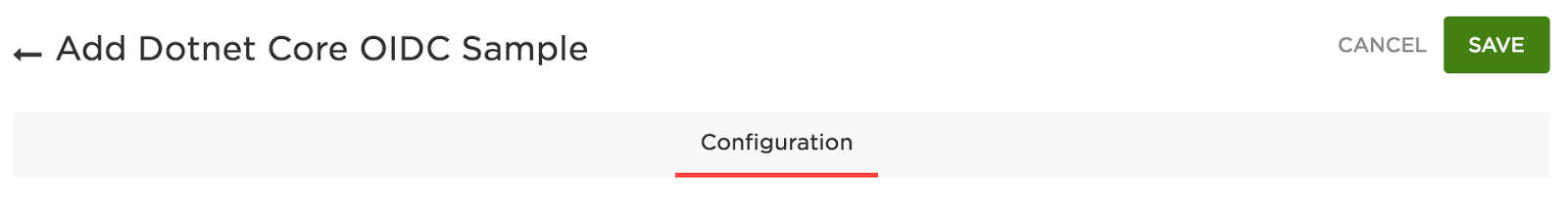 Configuration page