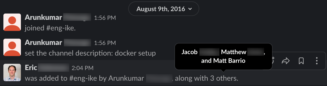 2016 Slack channel creation for Docker